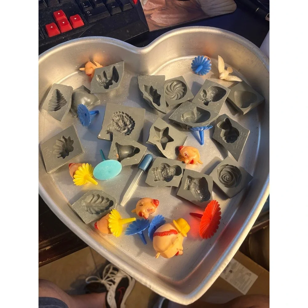 Lot Of Many Holiday Rubber Candy Molds Voorhees Shapes Chocolate Misc Vintage